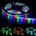 Solarphy 16.4ft (5m) SMD 3528 RGB LED Strip Light Waterproof 300 LEDS Flexible Color Changing RGB LED Light Strip Kit with 12V Power Supply & 44 Keys Remote Controller For Home Party, Xmas Decoration