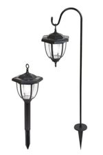 Yards & Beyond Dual Use Coach Style Solar Lights – 2 Pack