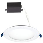 GetInLight Slim Dimmable 6 Inch LED Recessed Lighting, Round Ceiling Panel, Junction Box Included, 4000K(Bright White), 12W(60W Equivalent), 900lm, White Finished, cETLus Listed, IN-0303-3-WH-40