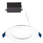 GetInLight Slim Dimmable 4 Inch LED Recessed Lighting, Round Ceiling Panel, Junction Box Included, 4000K(Bright White), 9W(45W Equivalent), 600lm, White Finished, cETLus Listed, IN-0303-2-WH-40
