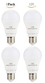 LXG-LED 4-PACK 7W 12V E26 LED Bulbs, 3000K Warm White 60W Incandescent Bulb Equivalent, Round Shape Not Dimmable LED Light bulb