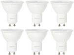 AmazonBasics 50 Watt Equivalent, Bright White, Dimmable, GU10 LED Light Bulb – 6 Pack