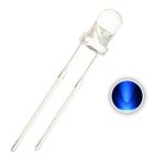 Chanzon 100 pcs 3mm Blue LED Diode Lights (Clear Round Transparent DC 3V 20mA) Bright Lighting Bulb Lamps Electronics Components Light Emitting Diodes