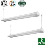 Hykolity Utility LED Shop Light, 4FT Integrated Garage Lights, 36W (100W Equivalent), 3600 Lumens, 5000K Daylight White, Integrated Switch, Pack of 2