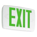 Lithonia Lighting LQM S W 3 G 120/277 EL N GRN Quantum Thermoplastic Led Emergency Exit Sign, White