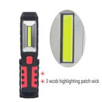 Lucoo Fashion Rechargeable Hand Held LED Cordless COB Work Light Flashlight Combination (Red)