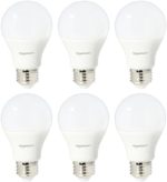 AmazonBasics 40 Watt Equivalent, Soft White, Dimmable, A19 LED Light Bulb, 6-pack