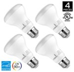 BR20 LED Bulb, Hyperikon, 8W (50W equivalent), 4000K (Daylight White), CRI 90+, Wide Flood Light Bulb, 120° Beam Angle, Medium Base (E26), Dimmable, ENERGY STAR & UL – (Pack of 4)