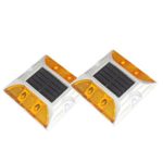 Fronnor Solar Raised Pavement Marker High Brightness IP68 Waterproof Solar Powered Reflector Road Outliner Solar Blinker Light Pack of 2