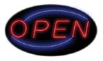 Creative Motion Hanging Oval LED Open Sign