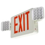 LFI Lights – Hardwired Red LED Combo Exit Sign Emergency Light – COMBOR2