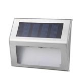 LIYUDL Solar Powered 2 LED Outdoor Waterproof Garden Pathway Stairs Wall Lamp Light Warm White Color