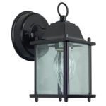 Sunset Lighting F7802-31 Outdoor Wall Sconce with Clear Glass, Black Finish