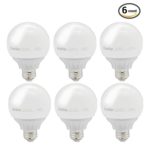 Ustellar 6 Pack 5W G25 E26 LED Bulbs, 40W Incandescent Bulb Equivalent, 450lm, 270 Beam Angle, Vanity Light Bulbs, globe light bulbs, LED Light Bulbs, Non-Dimmable, 2700K Warm White