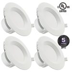 4 PACK 6” LED Recessed Downlight with Junction Box, 9W (80W Equivalent) Dimmable LED Ceiling Light Fixture, IC-Rated & Air Tight, Wet Location, 2700K Soft White, UL-listed, 5 Years Warranty