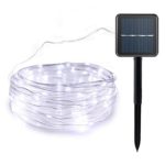Lalapao Rope Lights 120 LED Solar Powered String Lights Christmas Fairy Decor Light with 8 Modes Optional Automatic Timer For Outdoor Indoor Garden Patio Lawn Holiday Bedroom Wedding (White)