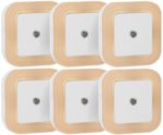 Sycees 0.5W Plug-in LED Night Light Lamp with Light Sensor, Warm White, 6-Pack