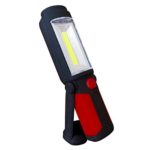 TABOR TOOLS Pivoting Flashlight with Magnetic Base, Swing Stand, Adjustable Rotating Hanging Hook, COB LED Work Light for Car, Outdoor Camping, Home Emergency, Garage, Workshop or Garden. RED.