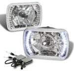 7″ X 6″ Diamond Cut LED Projector Headlights with 8000K HID Conversion Kit – Chrome