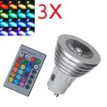 3X GU10 RGB LED Bulb 3W Remote Control 16 Color Changing Light