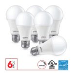LEDPAX A19 LED Light Bulbs Dimmable 9W (60W equivalent), 3000K , 800 Lumens, CRI 80, E26 Base 6 Pack, UL Listed, Energy Star Certified