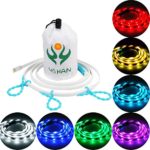 Portable USB LED RGB Rope Lights,20 Color Options Strip Linear Lights Waterproof W/ Mini RGB Controller for outdoor Camping,Hiking,Cycling,Safety,Emergency,Back Lighting