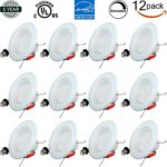 Hykolity Energy Star UL Listed 6-Inch 13W 1100LM Dimmable LED Recessed Lighting, 3000K – Warm White, 12 Pack