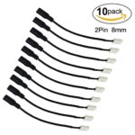 LightingWill 10pcs/Pack Strip to DC female plug Solderless Snap Down 2Pin Conductor LED Strip Connector for Quick Splitter Connection of 8mm Wide 3528 2835 Single Color Flex LED Strips 8MM-2PPCB10