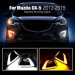 For Mazda CX-5 2013 2014 2015 Chrome Turn Signal Based Daytime Running Lights LED Assembly Fog Driving Lamp Kit Fog Lights Driving Lights Kit