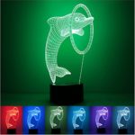 Nicebee 3D Colorful Night Light Dolphin Birthday Dolphin illusion LED night 7 Color change touch table desk Lamp Light Party simple fashion mood light