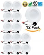 12 Pack LED Downlight Baffle Trim 5000K Recessed Retrofit 5″ / 6″ 120W Replacement Dimmable UL