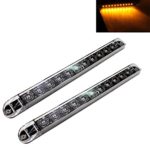 2 Clear Amber 17″ Sealed LED Waterproof Submersible Turn Tail Clearance Marker Identification Truck Trailer Light Bars