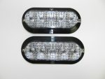 Pair of 6″ Oval Clear RED LED Stop Turn Tail Light Surface Mount Trailer Truck Rv Light, USA Made with Lifetime Warranty! (Two Lights)