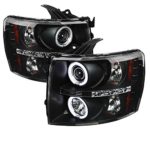 Spyder Auto PRO-YD-CS07-CCFL-BK Chevy Silverado 1500/2500/3500 Black CCFL LED Projector Headlight with Replaceable LEDs