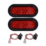 2pcs RED 22 LED Stop Brake Tail Light w/ Wiring Plug Rubber Mount for Truck Trailer Van
