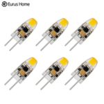 Classic Style Home 1 Watt G4 LED Bi-Pin Base 12V AC/DC Light Bulb 2700K Warm White Dimmable Waterproof T3 G4 Halogen 10W LED Replacement 6Pack (1 W)