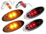 2 RED 2 AMBER 2″ AutoSmart KL-15114RE Oval LED Clearance/Side Marker Light with Chrome Bezel for TRUCK TRAILER