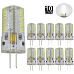 Dayker 4W G4 Base 64 LED SMD3014 LED Lamp Bulb AC/DC 12V G4 Bi Pin Daylight LED Corn Bulb 35W Halogen Replacement(10 Pack)