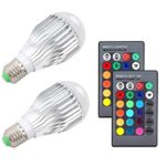ZSTBT 10W RGB Color Changing light bulbs E26 LED dimmable lamp with Remote Control[2 Pack]