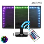 Mutiwin Bias Lighting for TV with Color – Medium (78 in.) – USB-Powered RGB LED Strip with Remote Control, 16 Colors, Dimmer – Adhesive Light Rope for HDTV, Desktop Monitors