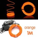 SODIAL(R) 1M Flexible EL Wire Neon LED Car Light Party Rope Tube + 12V Inverter – Orange