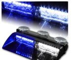 WoneNice 16 LED High Intensity LED Law Enforcement Emergency Hazard Warning Strobe Lights 18 Modes for Interior Roof / Dash / Windshield with Suction Cups (Blue/White)