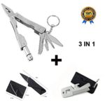 Multi Function Folding Pocket Mini Tools Plier Screwdriver Keychain:Folding Pliers,Saw,Knife,Bottle Opener,Screwdriver, Can opener, LED Lights,Key Ring for Camping,Hunting,Outdoors,Fishing(3 IN 1)