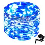 CrazyFire 33ft/10m Christmas String Light, 100 LED Copper Wire Light String DIY Home Decorative Light with DC Power Adapter for Festival Wedding Halloween Party Patio Garden-Blue Light