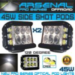 2x 45W Side Shot Pod Cubes CREE LED’s Led Work Light Off Road Led Light Driving Light UTV RZR Truck Jeep Wrangler