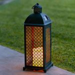 New Moroccan Solar Powered LED Garden Outdoor Flameless Candle Lantern Light