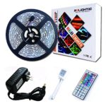 RoLightic SMD5050 5M 16.4ft Led Strip Lights 150LEDs DC12V Waterproof Led Strip Lighting with 44Key Remote Controller and Power Adapter for Bedroom,Kitchen,TV back,Cabinet,Party and More