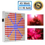 Panel Grow Light 45W | LED Hanging Light for Indoor Plants | 225 LEDs White Red Blue Orange Growing lights for Seeds | Full Spectrum Flower grow lamp for Hydroponics Aquatic Greenhouse