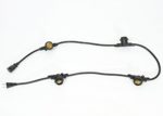 String Light Cord with 15-inch Socket Spacing and 4 Medium-Base Sockets (E26), 5 Foot, Black. Ideal for LED Grow Light Bulbs.