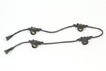 String Light Cord with 12-inch Socket Spacing and 4 Medium-Base Sockets (E26), 4 Foot, Black. Ideal for LED Grow Light Bulbs.